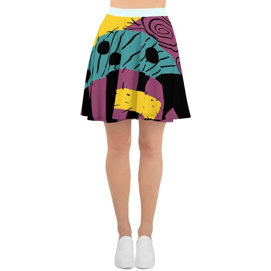 Nightmare before Christmas sally inspired Women's Skirt | Halloween Skater Skirt | Cosplay Costume | Halloween Gift For Women