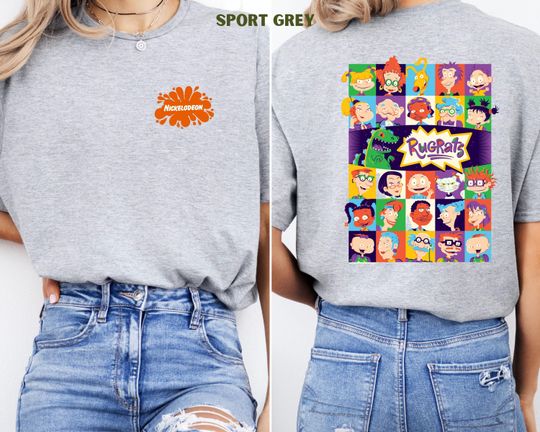 Nick 90s 90s Cartoon T-Shirt - Rugrats, Hey Arnold Shirt, Rocko's Modern Life & More Tee - Nostalgic Classic Characters Tee