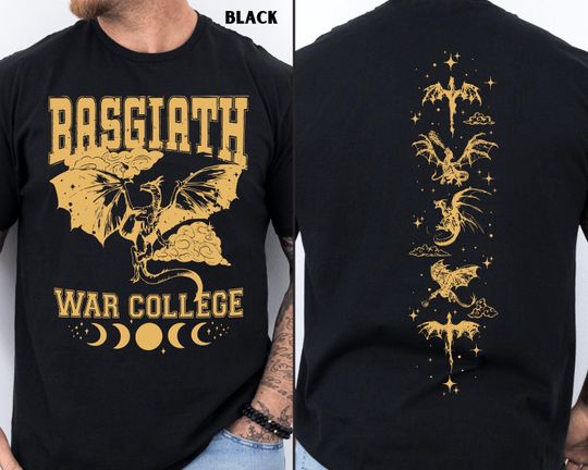 Fourth Wing Double-Sided Shirt, Basgiath War College T-Shirt, Basgiath War College Gift Tee, Fourth Wing Shirt, Bookish Dragon Rider Shirt