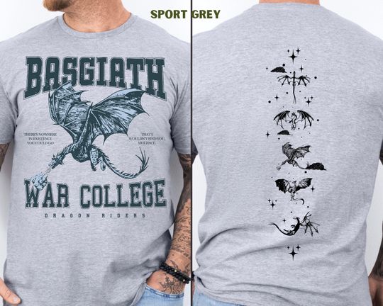 Fourth Wing Double-Sided T-Shirt, Basgiath War College Shirt, Basgiath War College Gift Tee, Fourth Wing Shirt, Bookish Dragon Rider Tee