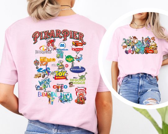 Vintage Pixar Pier Disneyland Shirt, Disneyland Pixar Fest 2024 Shirt, Meet me at Pixar Pier Disney Pixar Characters, Disneyland Trip Shirt