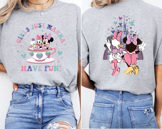 Girls Just Wanna Have Fun Shirt, Minnie And Daisy Best Friends Shirt, Besties Matching Shirt, Disney Besties Shirt, Disney Girls Trip Shirt