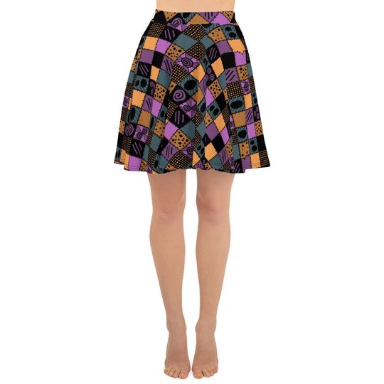 Patchwork Women's Skirt | Halloween Skater Skirt | Cosplay Costume | Halloween Gift For Women