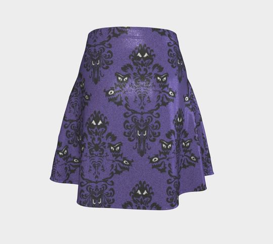 Glitter! Haunted Mansion Glitter Flare Women's Skirt | Halloween Skater Skirt | Cosplay Costume | Halloween Gift For Women