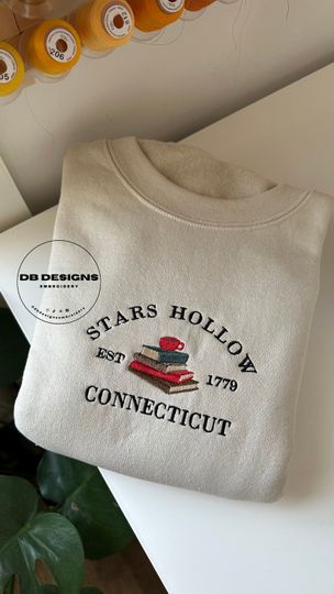 Gilmore Girls Stars Hollow Connecticut Embroidered Sweatshirt | Gilmore Girls Sweatshirt