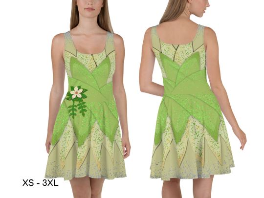 Tinkerbell Tiana Fairy Skater Dress Fairy, Fairies Halloween Dress Adult Halloween Costume Running Costume Theme Party Cosplay Half Marathon
