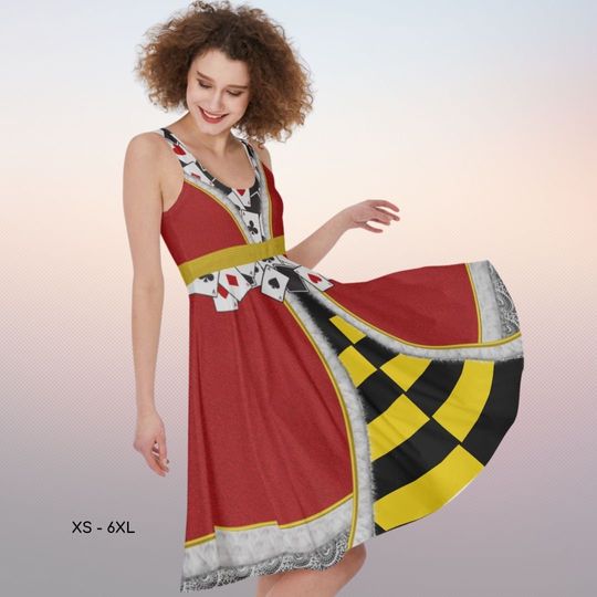 Alice in Wonderland  Queen of Hearts Red Dress Adult Halloween Costume Cosplay Dress Mardi Gras New Orleans Dress Birthday Theme Party