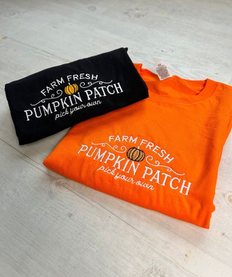 Embroidered Farm Fresh Pumpkin Patch Sweatshirt, Fall Sweater, Gift Ideas