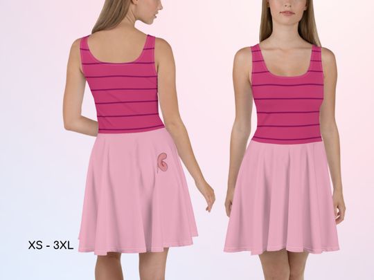 Piglet Winnie the Pooh Skater Dress, Halloween, Cosplay, Gift for Her, Winnie the Pooh Birthday Party, Birthday Gift