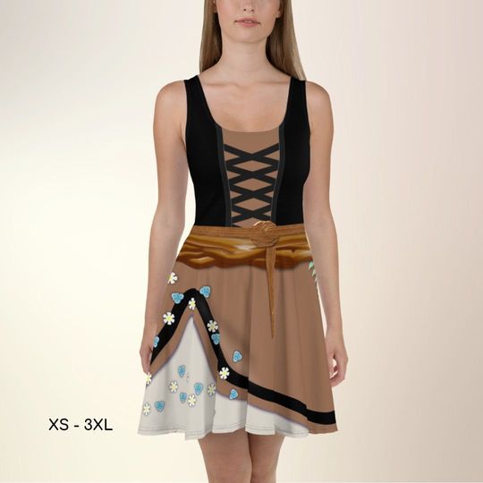 Sleeping Beauty Princess Aurora Garden Skater Dress Princess Adult Halloween Costume Running Costume Half Marathon Dress Cosplay Birthday