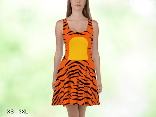 Winnie the Pooh Tigger Stripes Running Costume Half Marathon Adult Halloween Costume Cosplay Outfit Running Dress Birthday Theme Party Gift