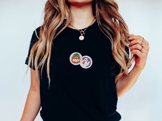 Halloween Cookies Boo Embroidered Shirt, Spooky Season Shirt