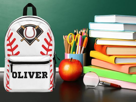 Custom Bookbag | Personalized Bag | Kid's Bookbag | Back to School | Kids School Backpack | Baseball Gift | Baseball Bag | Custom School Bag
