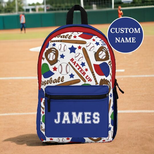 Personalized School Backpack For Boy School Bag | Kid's Bookbag | Back to School | Kids School Backpack | Baseball Gift | Baseball Bag