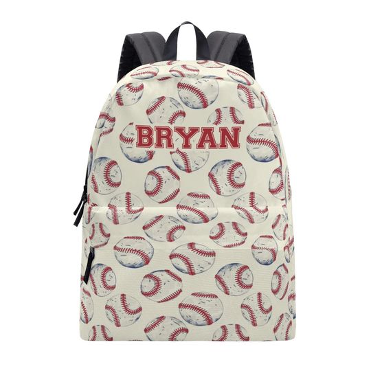 Personalized Baseball Print Backpack - Custom Name Option | Kid's Bookbag | Back to School | Kids School Backpack | Baseball Gift | Baseball Bag