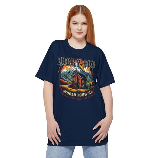 BIG & TALL Lucky Dog World Tour 2024 T-Shirt - Front and Back