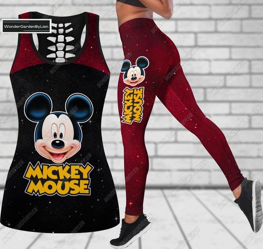Halloween Mickey Leggings Tank Top, Mickey Yoga Legging, Disney Mickey Hollow Tank Top