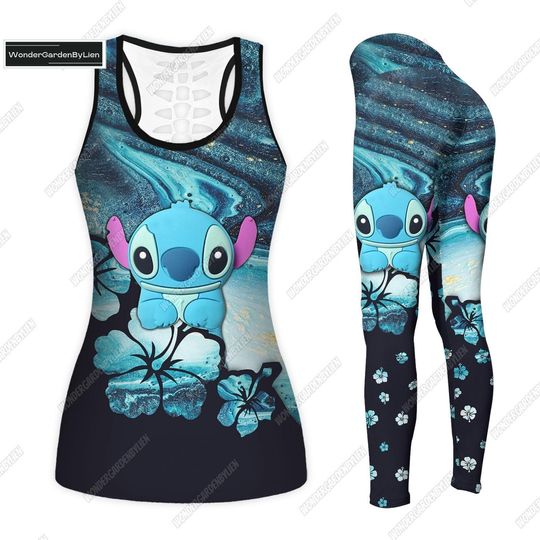 Halloween Stitch Tank Top, Disney Stitch Leggings, Stitch Disney Workout Tank, Stitch Yoga Leggings