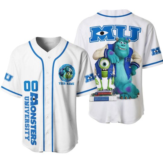 Personalize Monsters Inc University Custom Kids, Youth, Disney Baseball Jersey