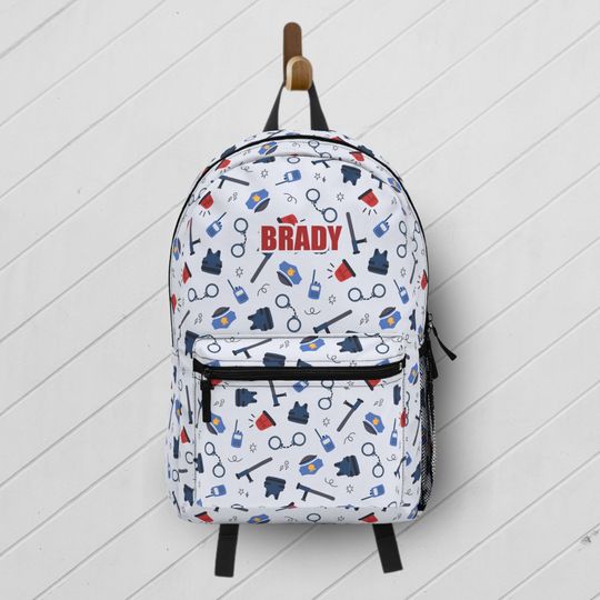 Personalized Police Backpack / First Responder Backpack / Toddler School Backpack / Kids Name School Book Bag / Law Enforcement Backpack