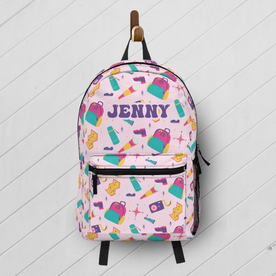 Personalized Girls Camping Backpack | Back to School Gift for Outdoor Lover | Custom Name Book Bag for Her / Birthday Gift for Niece