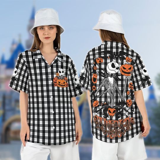 Jack Skellington Hawaiian Shirt, The Nightmare Before Christmas All Over Print Button Up Shirt