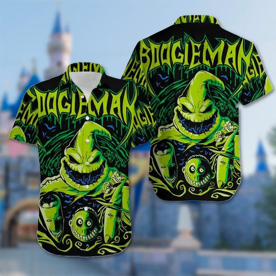 Horror Oogie Boogie Hawaiian Shirt, The Nightmare Before Christmas All Over Print Button Up Shirt