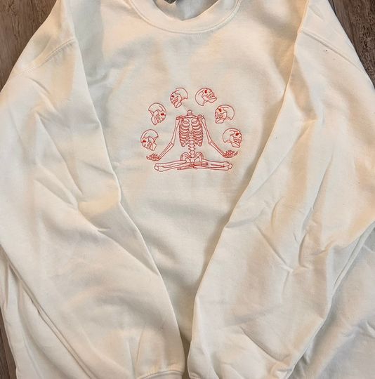 Halloween skeleton custom embroidered sweatshirt