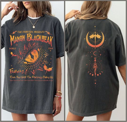 Manon Blackbeak shirt, Throne of Glass Shirt, The Thirteen Shirts, Acotar Crescent City, Manon Blackbeak tour, dragon eye shirt, BP