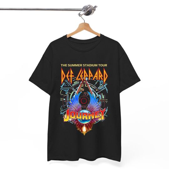 Def Leppard Journey Stadium Tour 2024 Concert T Shirt, Rock Band Concert Tee, Def-Leppard And Journey T-Shirt, Leppard And Journey Merch