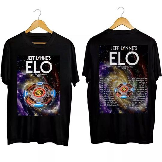 Jeff Lynne's ELO - The Over and Out Tour 2024 Shirt, Jeff Lynne's ELO Band Fan Shirt, Electric Light Orchestra 2024 Shirt, Over and Out Tour