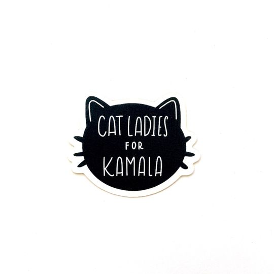 Vinyl Kamala Sticke, Cat Ladies for Kamala Sticker