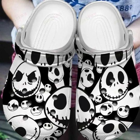 Jack Skellington Clogs, Nightmare Jack Skellington Shoes, Skellington Clogs, Nightmare Gifts, Nightmare Clogs Shoes, For Men, Women