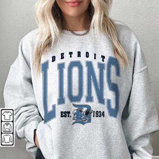 Detroit Lions Sweatshirt Football, Comfort Colors Vintage 90s Football American Crewneck Shirt, Detroit Game Day Shirt, Detroit Shirt