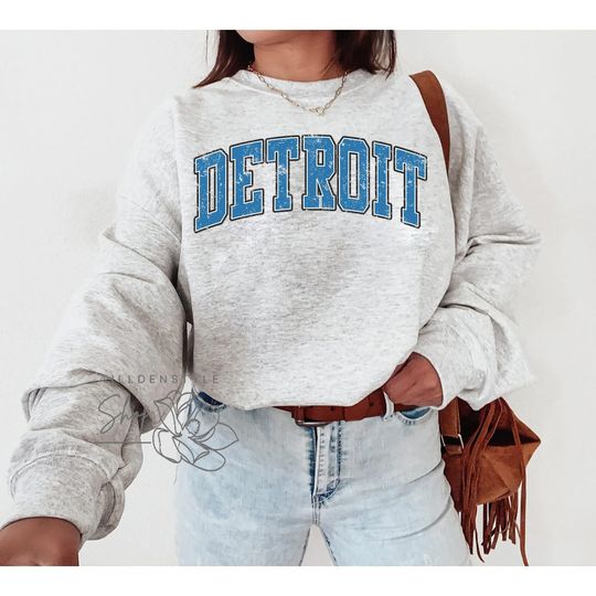 Vintage Detroit Football Sweatshirt, Trendy Detroit Football Fan Gift, Detroit Game Day Shirt, Detroit Shirt gift