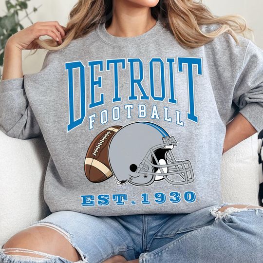 Detroit Football Sweatshirt | Trendy Detroit Fan Shirts | Game Day Apparel | Detroit Lions Shirt