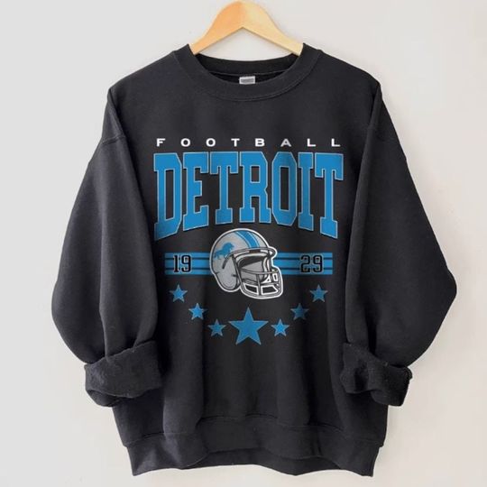 Retro Detroit Football Sweatshirt, Vintage Detroit Football Crewneck, Lions Football Shirt, Detroit Football Fan Gifts