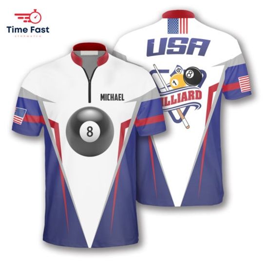 8 Ball USA Custom Billiard Jerseys for Men, Personalized Shirt for Billiard Play
