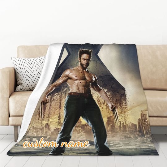 Custom Name Blanket Marvel Wolverine Personalized Blankets Birthday Gift