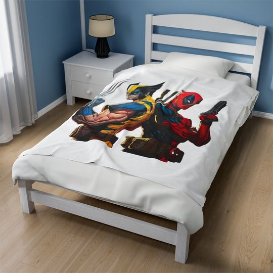 Marvel X-Men Deadpool and Wolverine Movie 2024, Wolverine Logan Blankets, MCU Fan, Marvel Bestie Couple Tee, Family Birthday, Marvel Comics