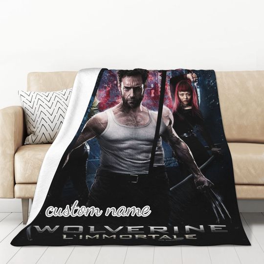 Custom Name Blanket Marvel Wolverine Personalized Blankets Birthday Gift