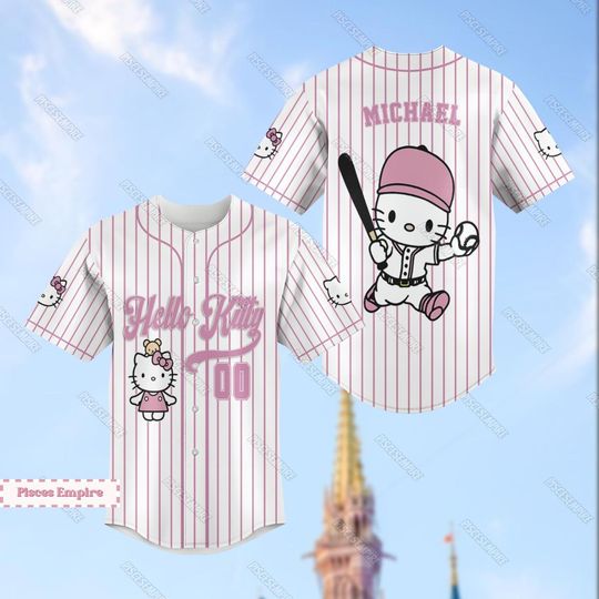Hello Kitty Shirt, Hello Kitty Baseball Shirt, Cute Cat Jersey Shirt, Personalized Cat Kitty Shirt, My Melody Shirt, Kitty Cat Shirt