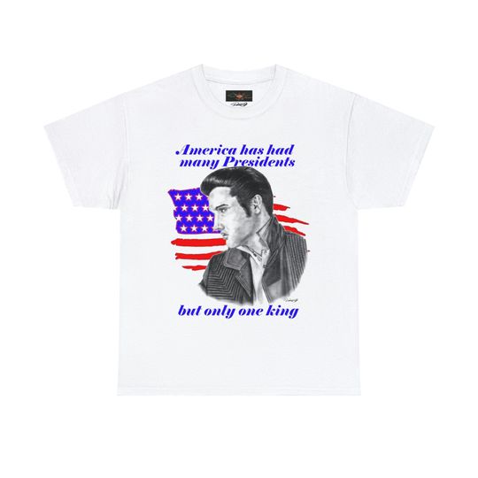 Unisex Heavy Cotton Tee Elvis Presley One King of Rock and Roll Original Music