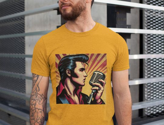 Elvis Presley T shirt, Pop Art T shirt ,  Iconic Rock Star Art , Music T Shirt