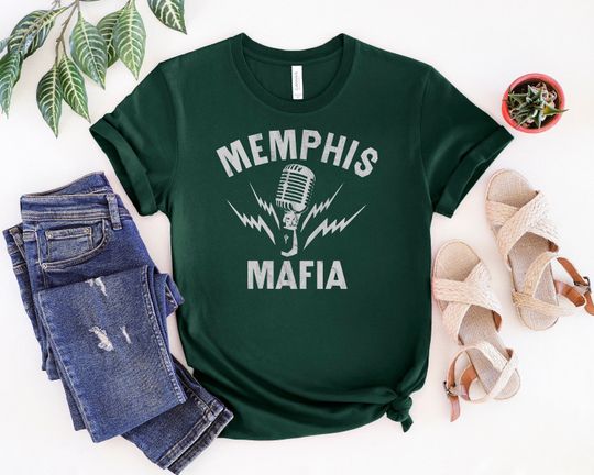 Elvis Memphis Mafia T-Shirt, Black or Dark Heather or More