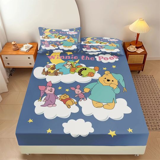 Disney Winnie the Pooh Sleeping Time Comfortable Bedding Sets, Gifts for Friends