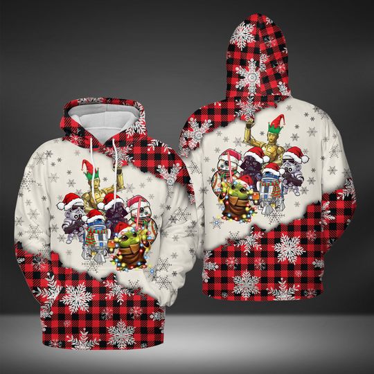 Christmas Star Wars 3D Hoodies, Disney Star Wars Characters Hoodie, 3D Hoodies