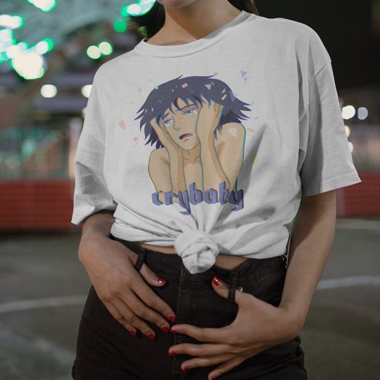 Cyberpunk Clothing, Alt Clothing, Crybaby Shirt, Music Festival Clothing, Cry Baby Shirt, Studio Ghibli Shirt, Ghibli Studio, Tshirt Vintage