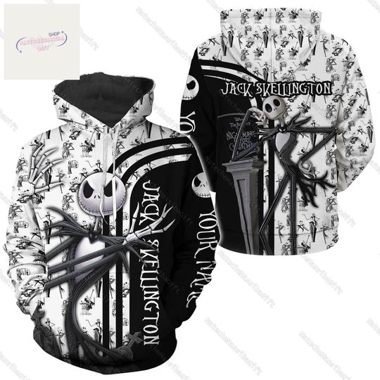 Custom Jack Skellington Hoodie, Disney Movie Hoodie, Nightmare Before Christmas Hoodie,  Halloween Shirt