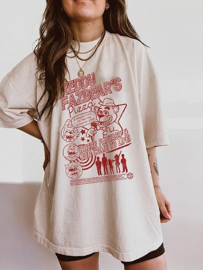 FNAF Freddy's Pizza Vintage Inpsired Tee, Freddy's Pizza Aesthetic Inspired Tee, FNAF Shirt